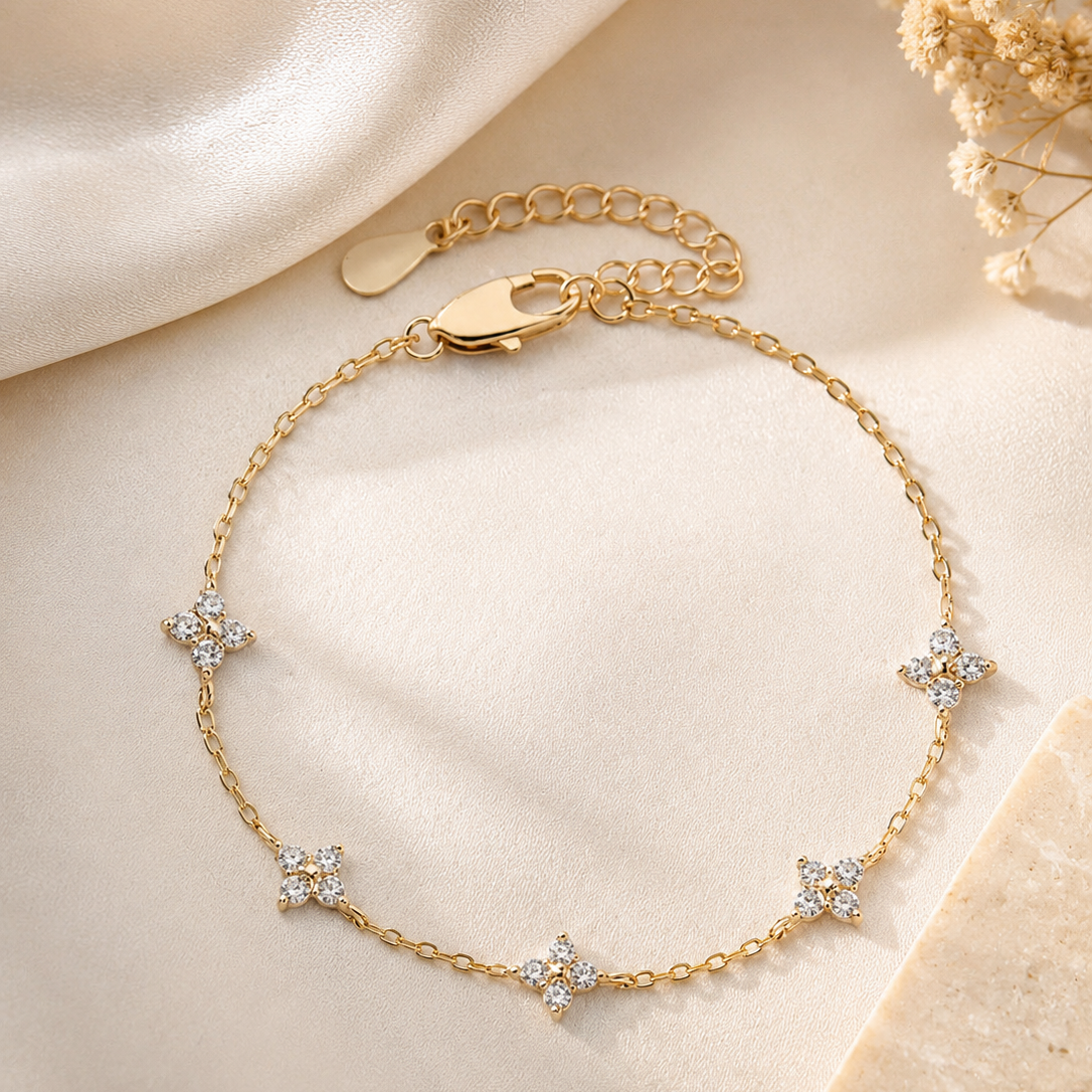 Floré Crystal Flower Bracelet
